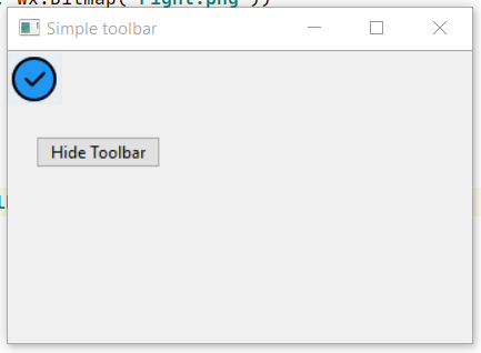 wxPython - 从框架中隐藏工具条