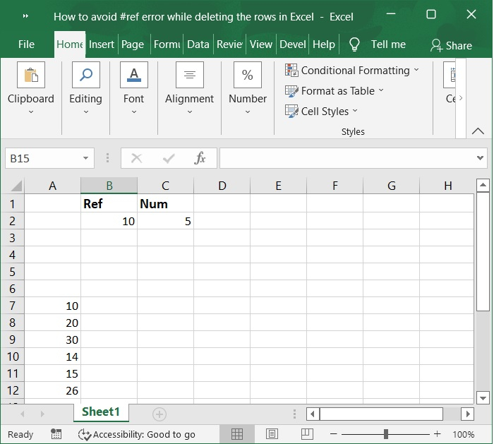 如何避免在Excel中删除行时出现#ref错误？