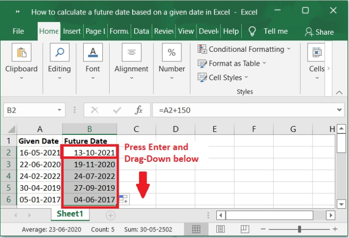 如何在Excel中根据给定的日期计算出未来的日期? 如何在Excel中根据给定的日期计算出未来的日期?