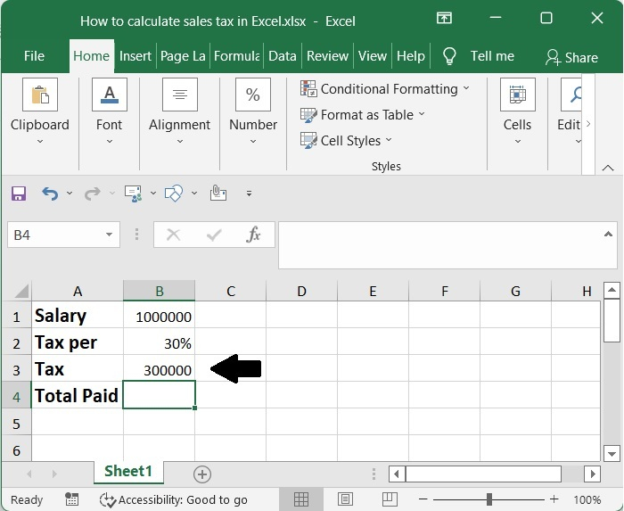 如何在Excel中计算销售税？