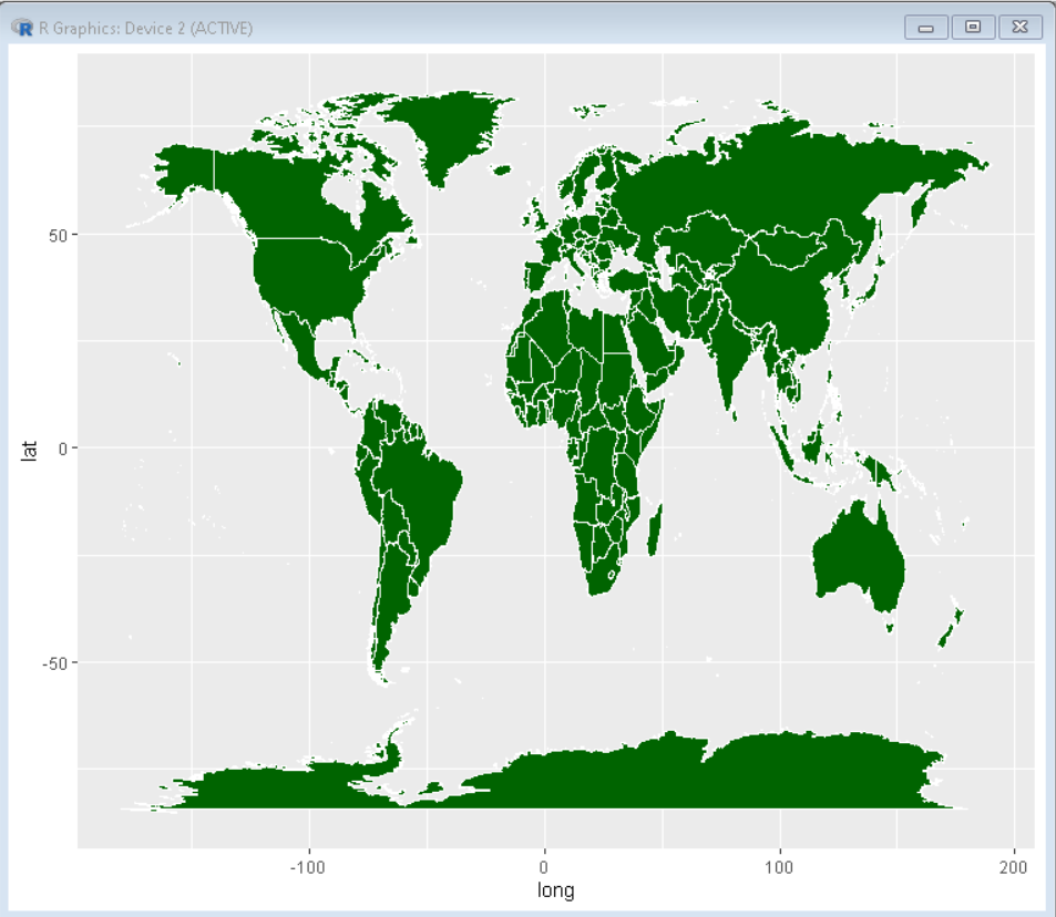 如何用R语言中的ggplot2制作世界地图？