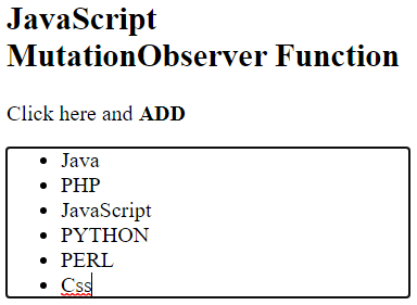 JavaScript MutationObserver函数