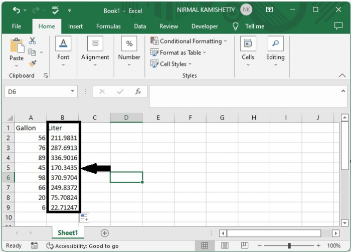 如何在Excel中把加仑转换为升或盎司或反之亦然 如何在Excel中把加仑转换为升或盎司或反之亦然