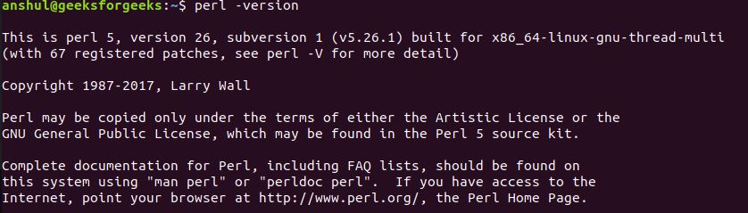Perl中的Hello World程序