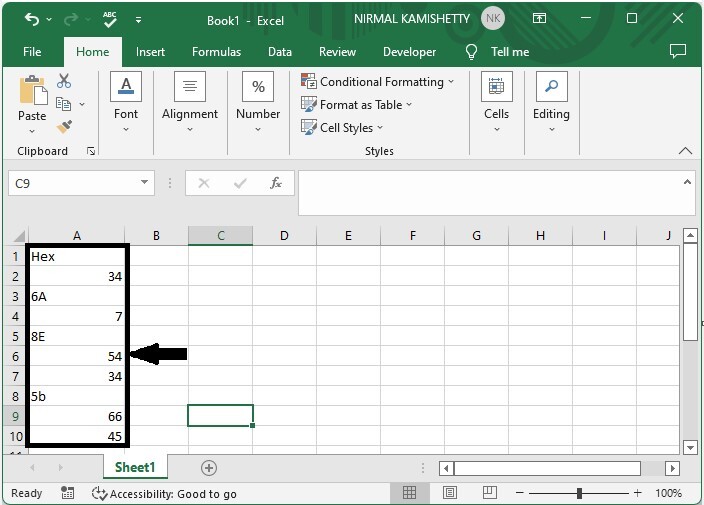 如何在Excel中把十六进制数字转换成十进制数字？