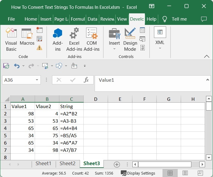 如何在Excel中把文本字符串转换为公式？