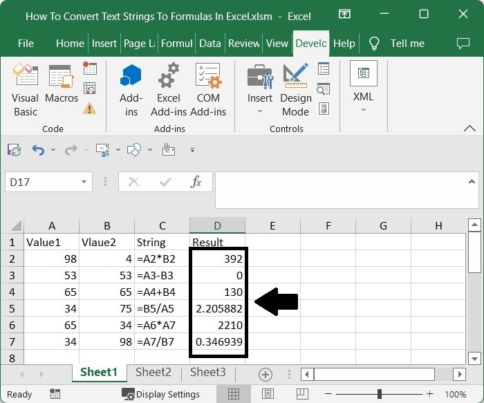 如何在Excel中把文本字符串转换为公式？