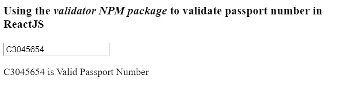 如何用ReactJS验证护照号码？