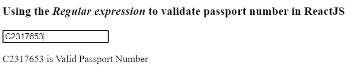 如何用ReactJS验证护照号码？