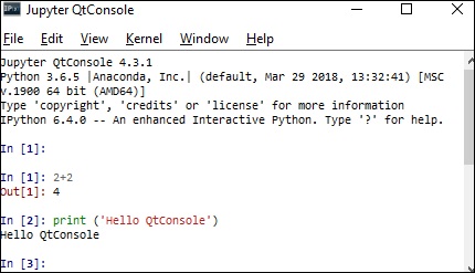 Jupyter QtConsole - 开始使用