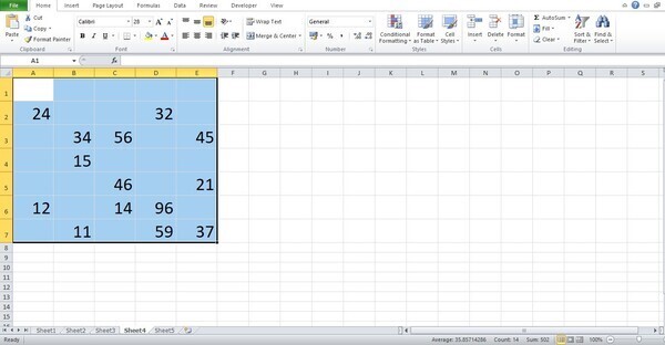 如何在 Excel 中突出显示非空单元格