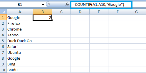 Excel 计数函数COUNTIF和COUNTIFS