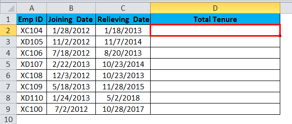 Excel 使用日期函数