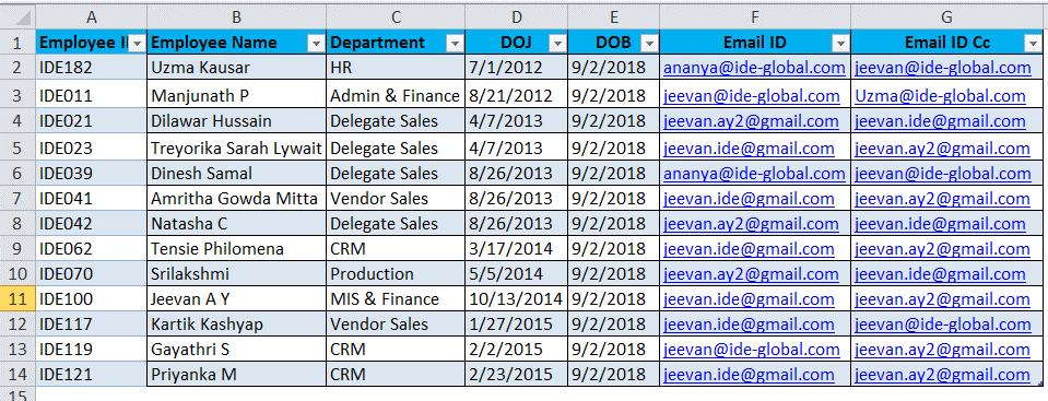 Excel 使用日期函数