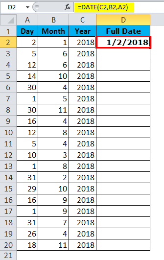 Excel 使用日期函数