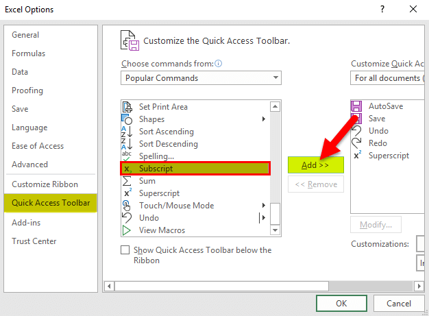 Excel 如何插入下标和上标