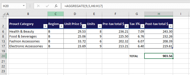 Excel 如何仅对筛选的单元格求和