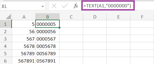 Excel 如何在数字前添加零