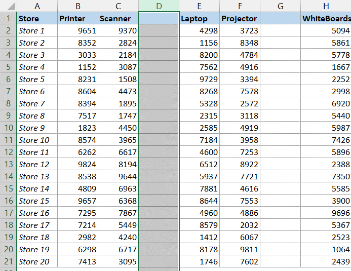 Excel 如何删除空列