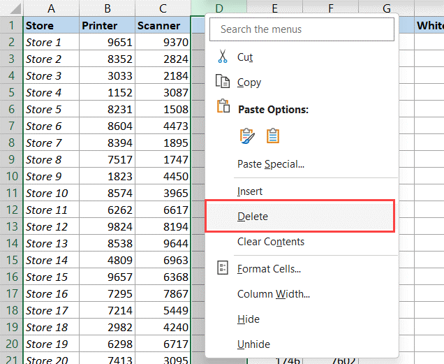 Excel 如何删除空列