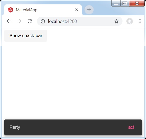 Angular Material 7 - SnackBar