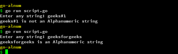 Golang 检查字符串是否为字母数字