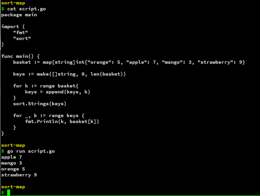 Golang 如何按Map的键或值排序