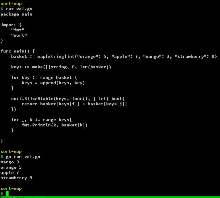 Golang 如何按Map的键或值排序