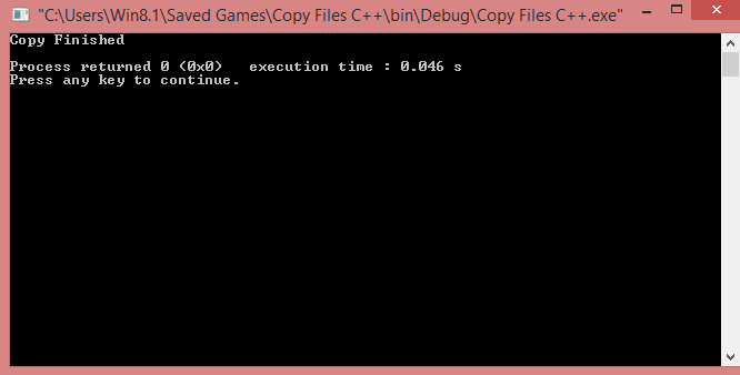 C++程序 将一个文件复制到另一个文件