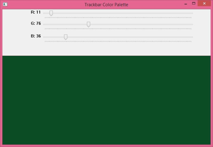 如何使用OpenCV Python创建RGB颜色调色盘作为滑动条？