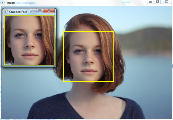 如何在OpenCV Python中裁剪并保存检测到的人脸？