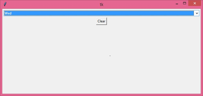 如何清除tkinter中ttk.Combobox中的文本字段部分？