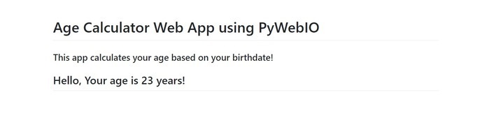 如何在Python中使用 PyWebIO 创建 AGE 计算器 Web 应用？