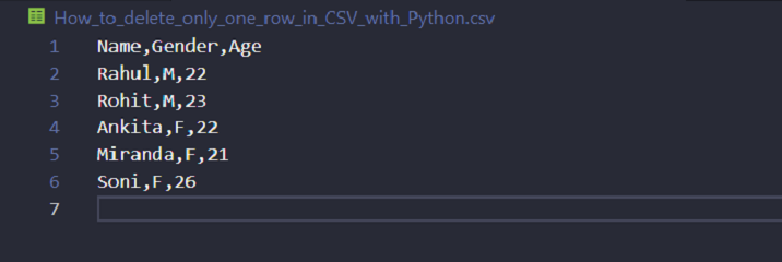 如何使用Python仅删除CSV中的一行？