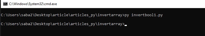 如何在Python中反转布尔数组的元素？