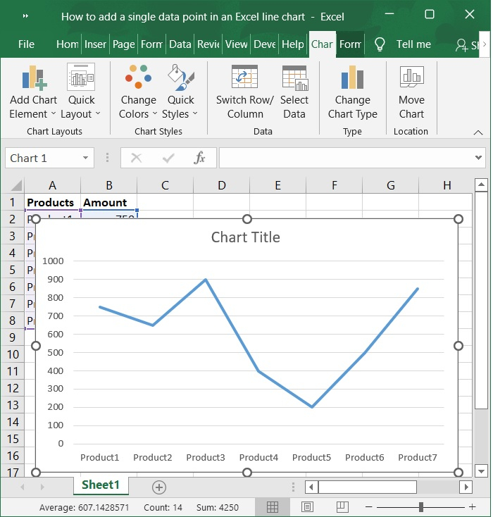 如何在Excel线图中添加单个数据点？