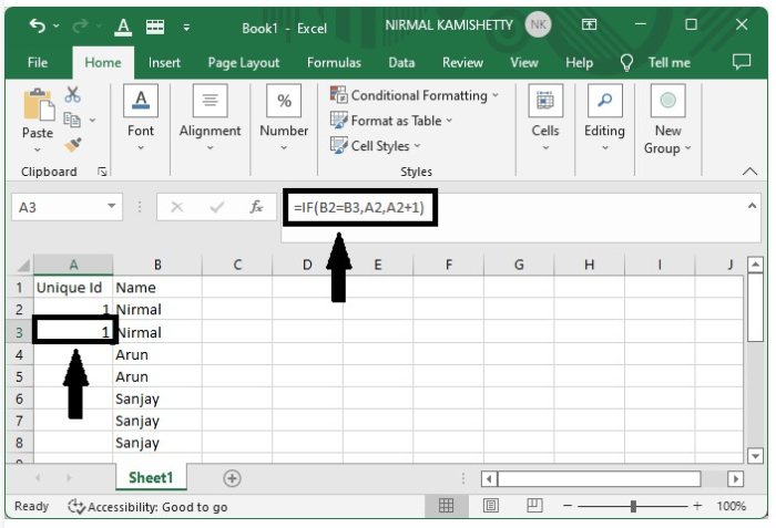 如何在Excel中为重复行添加唯一标识号列？
