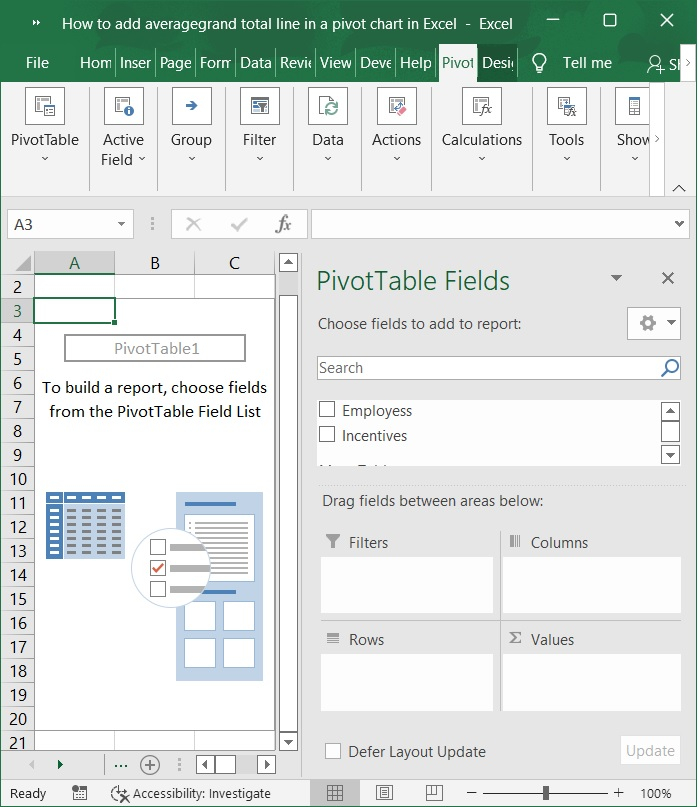 How To Add Average Grand Total Line In A Pivot Chart In Excel