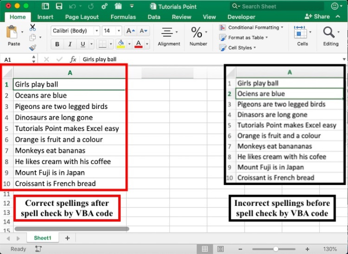 如何在Excel中逐一或自动地检查拼写？