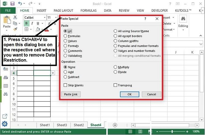 如何清除Excel中单元格中的受限值？