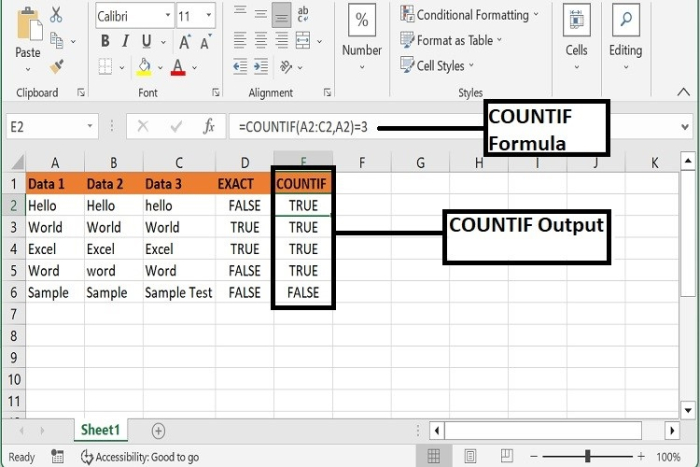 如何在Excel中比较多个单元格是否相等？
