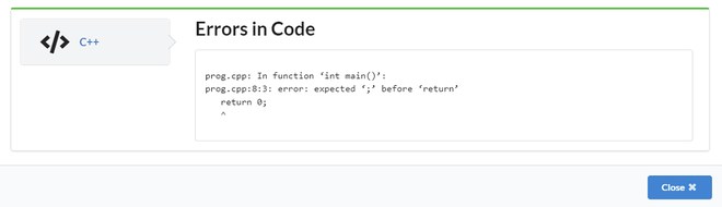C++程序 展示错误类型