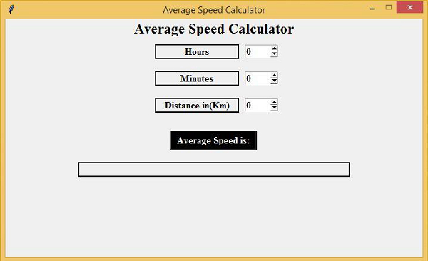 使用Tkinter计算平均速度的计算器