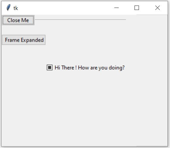 Tkinter Python 中的可折叠面板