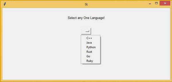 使用Tkinter创建一个下拉菜单
