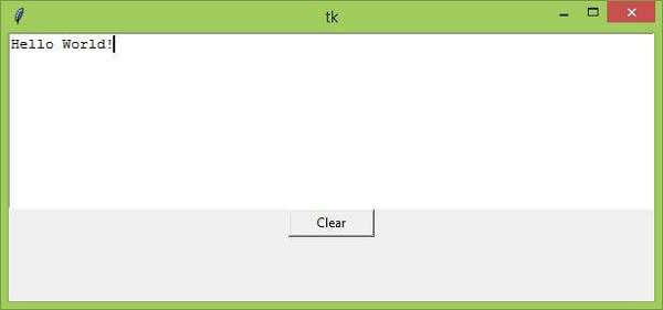 如何清空一个Tkinter Text小部件的内容？