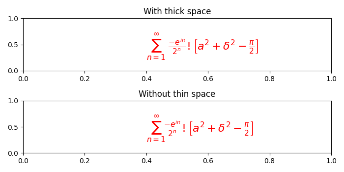 如何在matplotlib图中去除LaTeX风格数学公式中的多余空格？