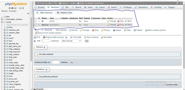 如何通过PHPMyAdmin在MySQL数据库中指定小数精度和比例？