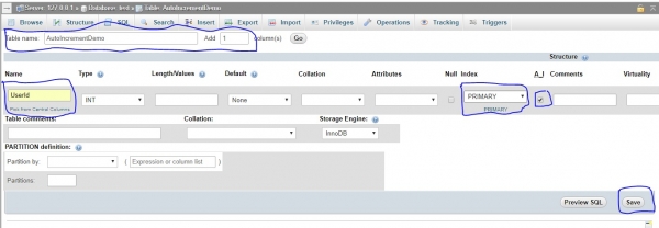 MySQL 如何使用PhpMyAdmin将自动递增添加到数据库中的列
