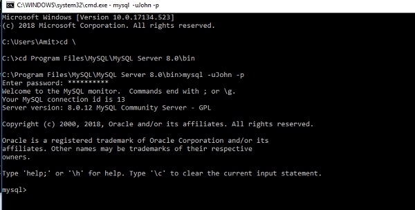 MySQL 如何作为不同的用户登录 MySQL 如何作为不同的用户登录